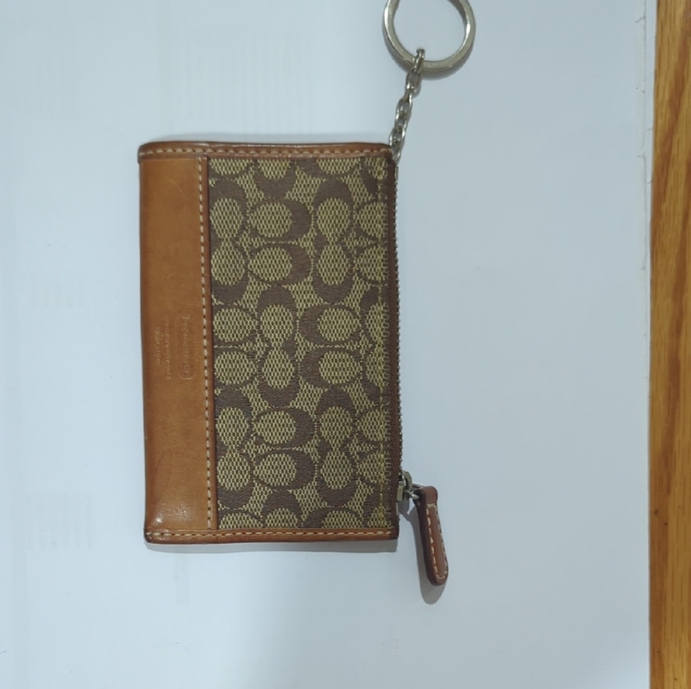 Brown and Tan Keychain Wallet